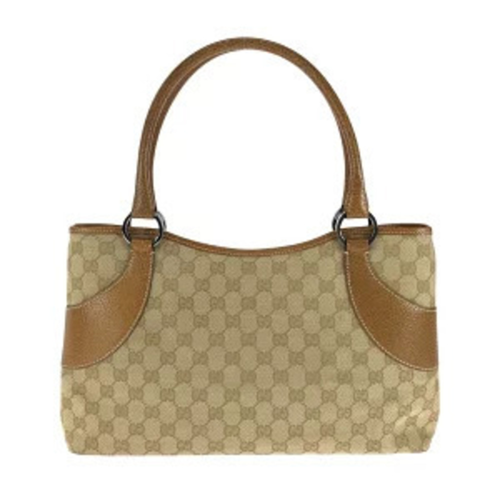 Gucci canvas bag beige GG tote brown Handbag Tan Brown